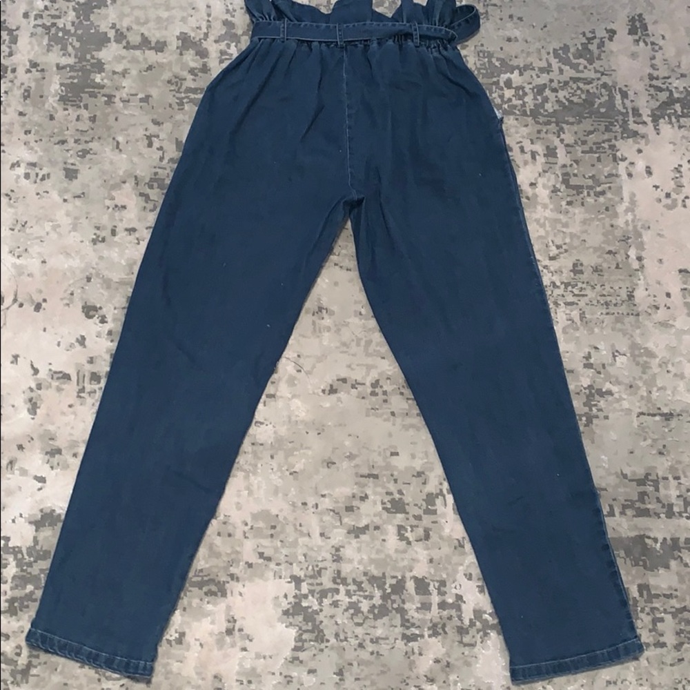 VINTAGE OVERSIZED DENIM RUFFLE PANTS - Picture 6 of 6